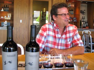 Crane Carter, president of Napa Valley Marijuana Growers, enjoys  wine tasting at Paraduxx Winery in Napa. Carter became the first licensed medical marijuana grower in St. Helena.    (Staff Photos / Michael Pollick) 