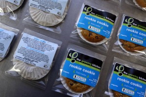 Smaller-dose pot-infused cookies, called the Rookie Cookie, at The Growing Kitchen, in Boulder. (AP Photo/Brennan Linsley)