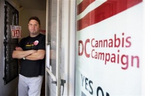 n this Oct. 9, 2014, file photo, Adam Eidinger, chairman of the DC Cannabis Campaign, poses for a portrait at the DC Cannabis Campaign headquarters in Washington. (AP Photo/Jacquelyn Martin) (Jacquelyn Martin/The Associated Press)