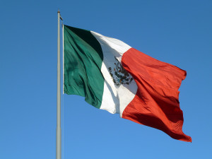 Flag of Mexico (Photo by Rob Young from United Kingdom via Wikimedia Commons)