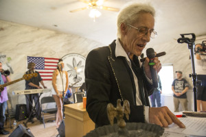 Bill Levin speaks during the first service at his First Church of Cannabis in Indianapolis, July 1, 2015. The church was created with the thinking that if Indiana’s new law protected religious practices, then it should also permit marijuana use as part of a broader spiritual philosophy. (Aaron P. Bernstein/The New York Times)
